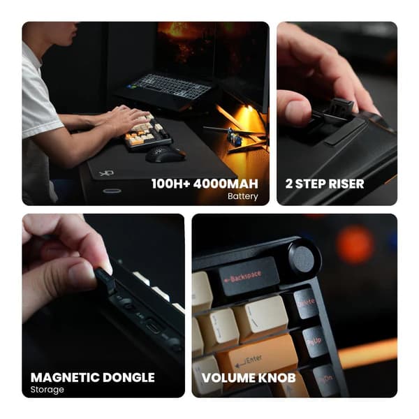 KEYBOARD REXUS AETHER A-65 / A-75 / A-98 MECHANICAL WIRELESS TRIPLE MODE CONNECTION