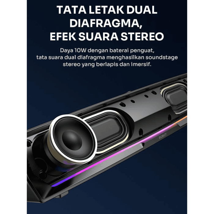 SPEAKER ROBOT WIRELESS SOUNDBAR RS500 BLUETOOTH 5.4 WITH MICROPHONE