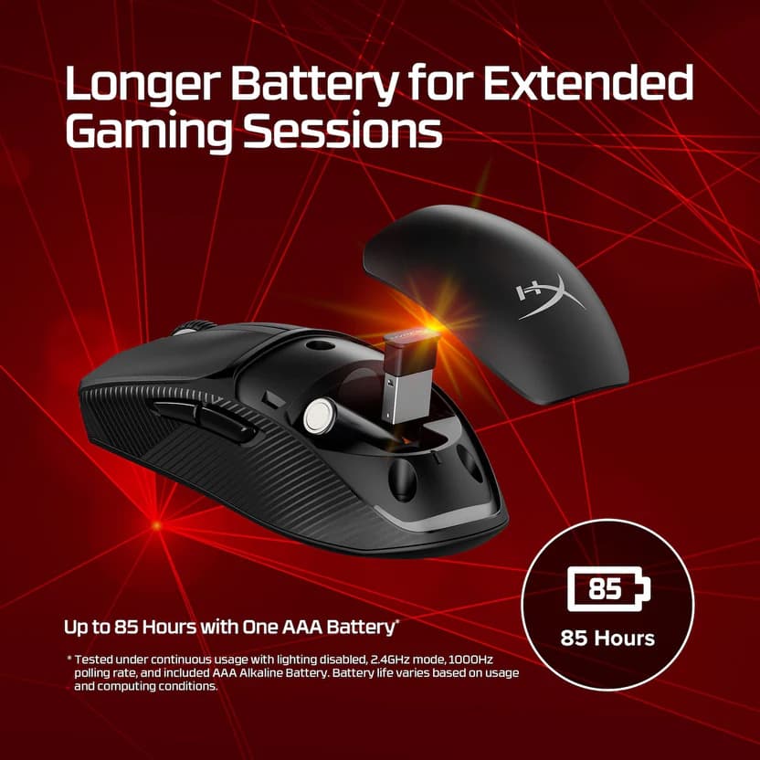 MOUSE HYPERX PULSEFIRE FUSE WIRELESS GAMING MOUSE TRI-CONNECTION 6 BUTTONS
