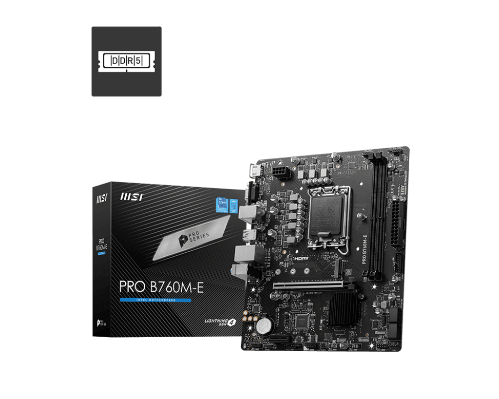 MOTHERBOARD MSI PRO B760M-E LGA1700 DDR5 - mATX