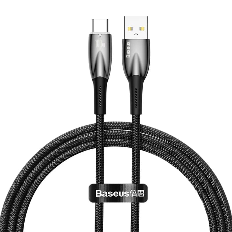 BASEUS GLIMMER FAST CHARGING DATA CABLE USB-A TO USB-C 100W - (CADH000401 / CADH000402)