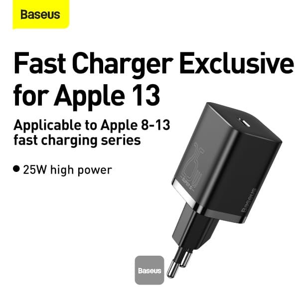 BASEUS CHARGER SUPER SI QUICK CHARGER 1C 25W EU CABLE TYPE-C TO TYPE-C - (TZCCSUP-L01 / TZCCSUP-L02)