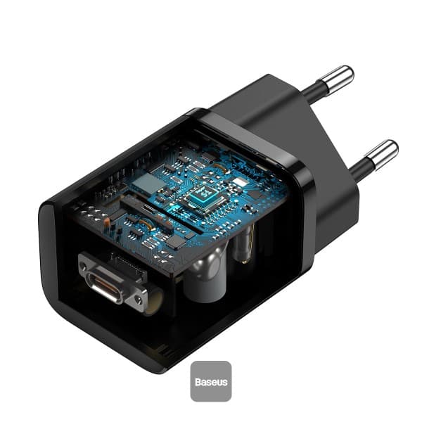 BASEUS CHARGER SUPER SI QUICK CHARGER 1C 25W EU CABLE TYPE-C TO TYPE-C - (TZCCSUP-L01 / TZCCSUP-L02)