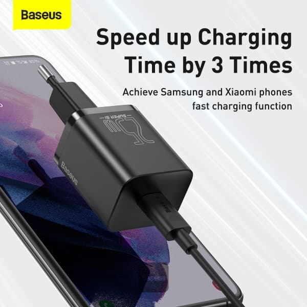 BASEUS CHARGER SUPER SI QUICK CHARGER 1C 25W EU CABLE TYPE-C TO TYPE-C - (TZCCSUP-L01 / TZCCSUP-L02)
