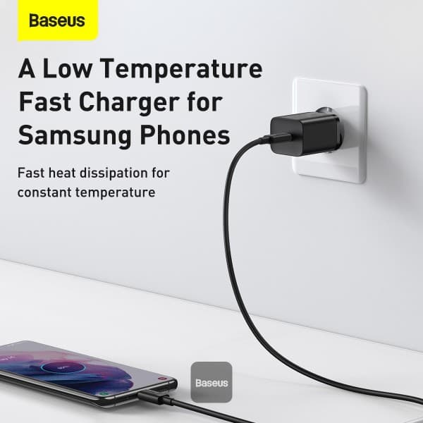 BASEUS CHARGER SUPER SI QUICK CHARGER 1C 25W EU CABLE TYPE-C TO TYPE-C - (TZCCSUP-L01 / TZCCSUP-L02)