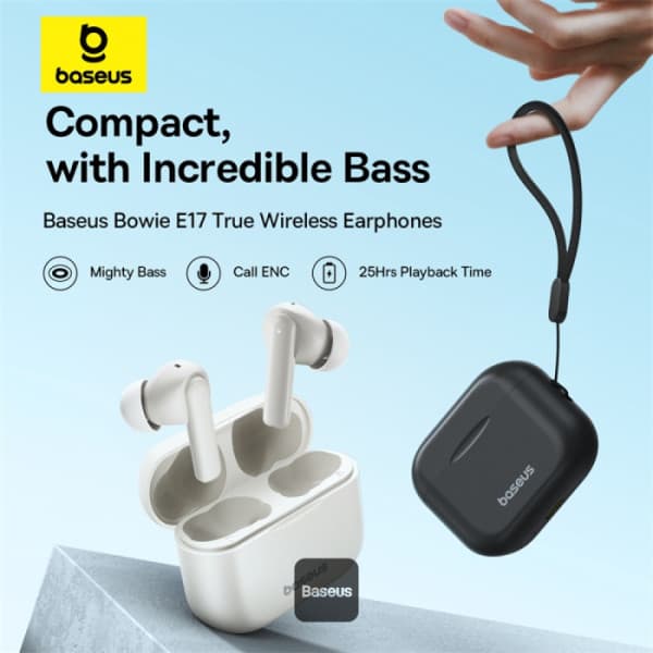 BASEUS TWS BOWIE E17 EARPHONES WITH DUAL MIC ENC & PUNCHY BASS
