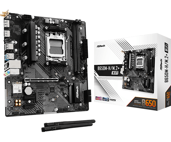 MOTHERBOARD ASROCK B650M-H/M.2+ WIFI AM5 DDR5 - mATX