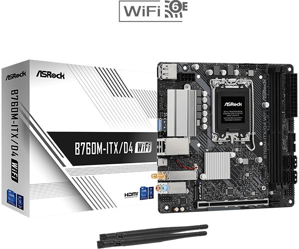 MOTHERBOARD ASROCK B760M-ITX/D4 WiFi LGA1700 DDR5 - mITX