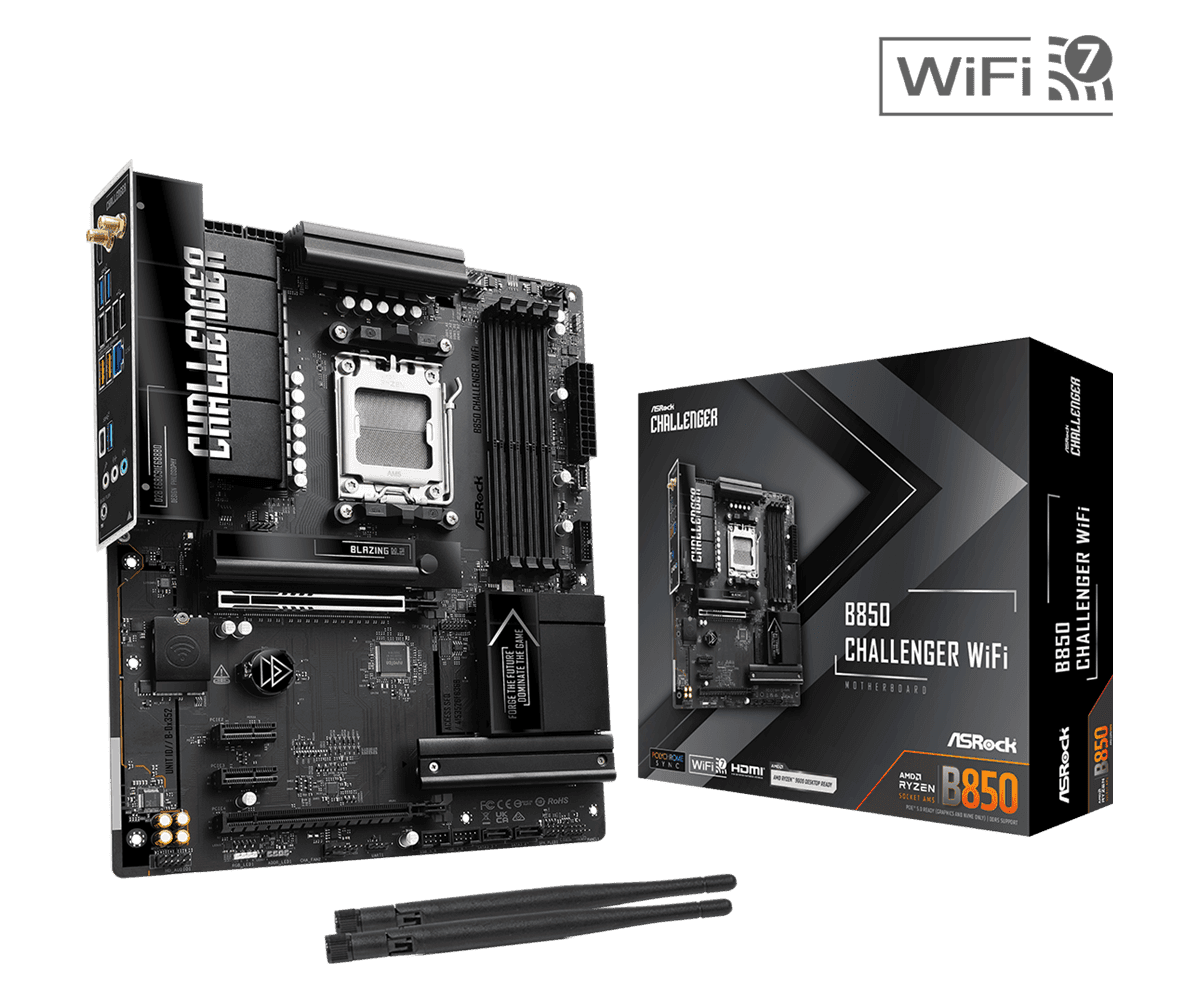 MOTHERBOARD ASROCK B850 CHALLENGER WIFI DDR5 AM5 - ATX
