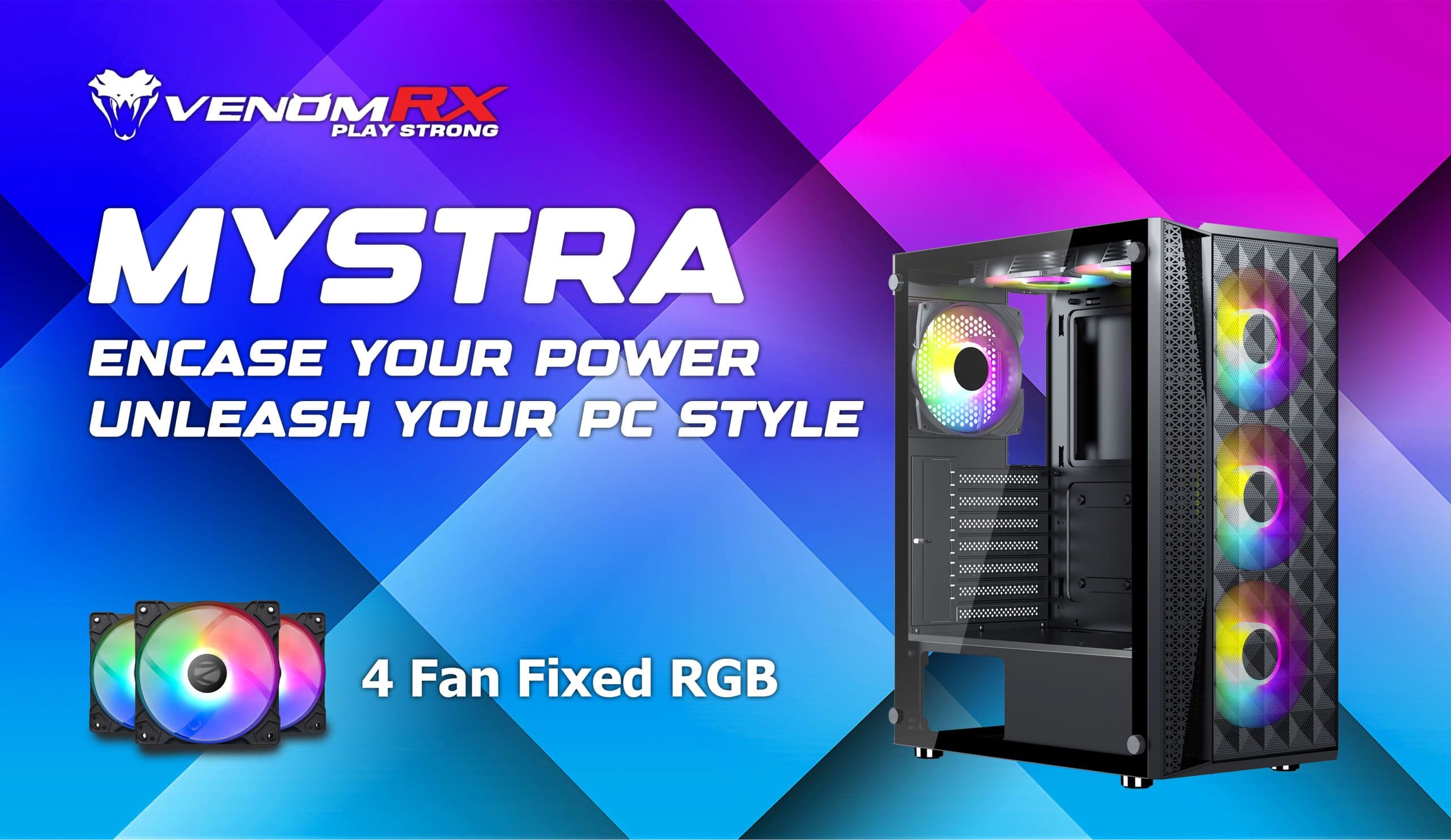 CASING VENOMRX MYSTRA FIXED-RGB MID TOWER - ATX