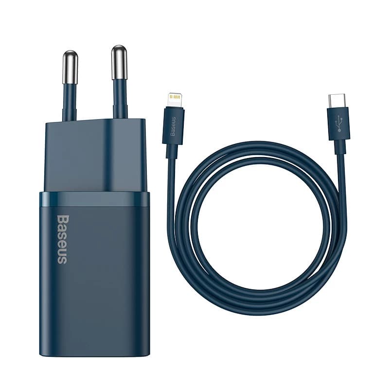 BASEUS CHARGER SUPER SI 20W 1C WITH CABLE TYPE-C TO LIGHTNING - (TZCCSUP-B01 / TZCCSUP-B02)