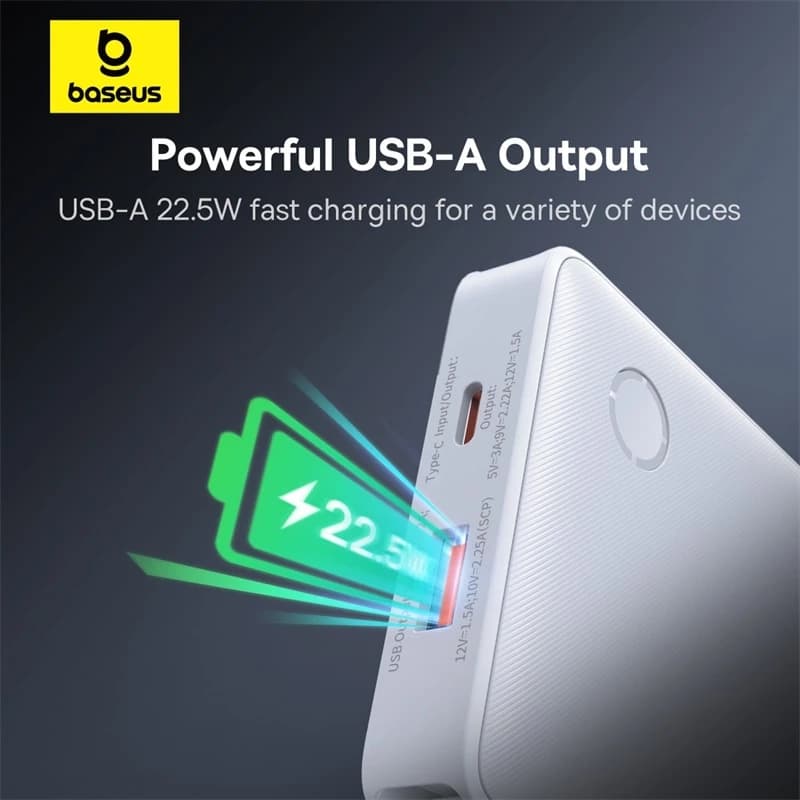 BASEUS POWERBANK AIRPOW LITE 10000mAh 22.5W DUAL-CABLE GARANSI 2 TAHUN - (P10067501213-00 / P10067501123-00)