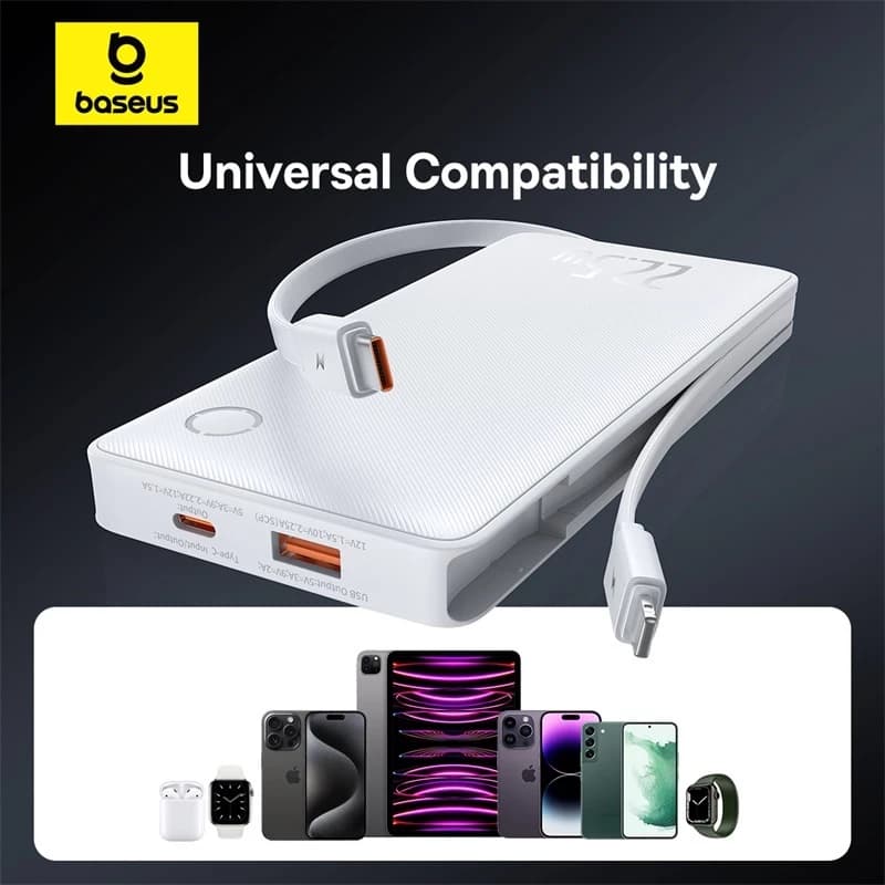 BASEUS POWERBANK AIRPOW LITE 10000mAh 22.5W DUAL-CABLE GARANSI 2 TAHUN - (P10067501213-00 / P10067501123-00)