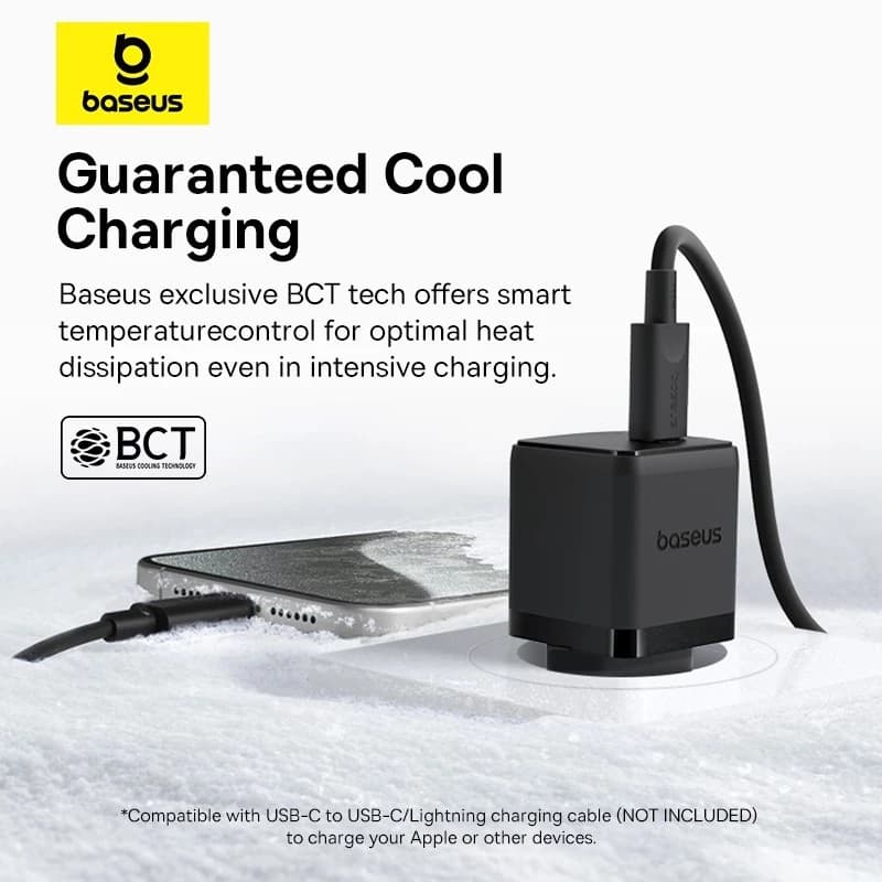 BASEUS CHARGER PALM FAST CHARGER 20W 1 PORT USB-C - (P10111602113-01 / P10111602213-01)