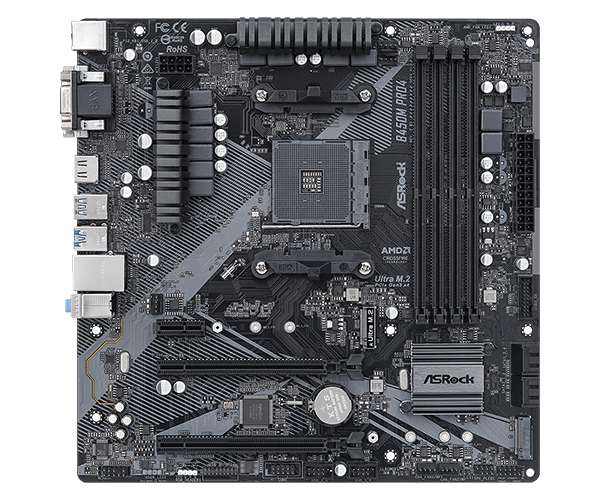 MOTHERBOARD ASROCK B450M PRO4 R2.0 DDR4 AM4 - mATX