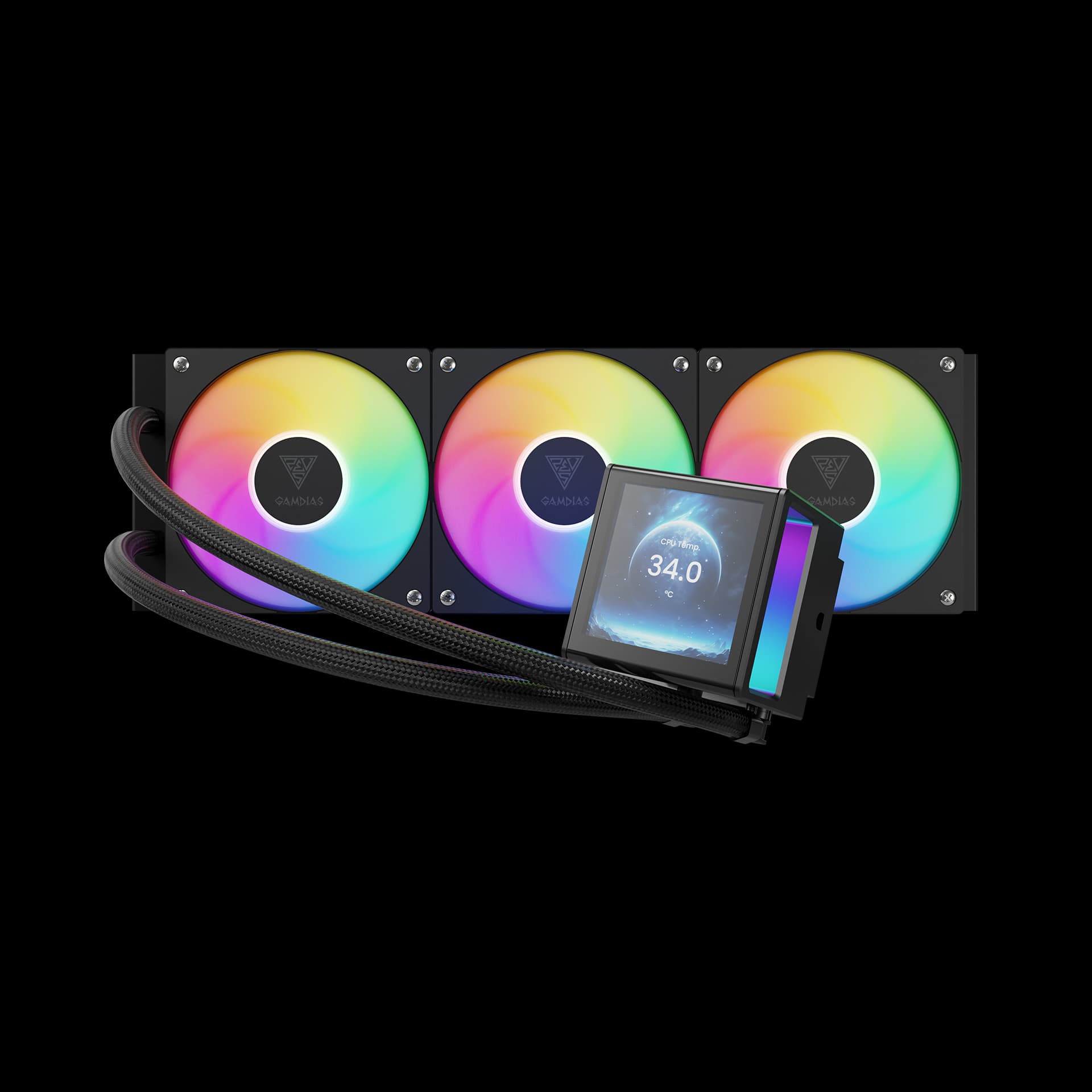 LIQUID COOLER GAMDIAS CHIONE P5-360 WITH SCREEN