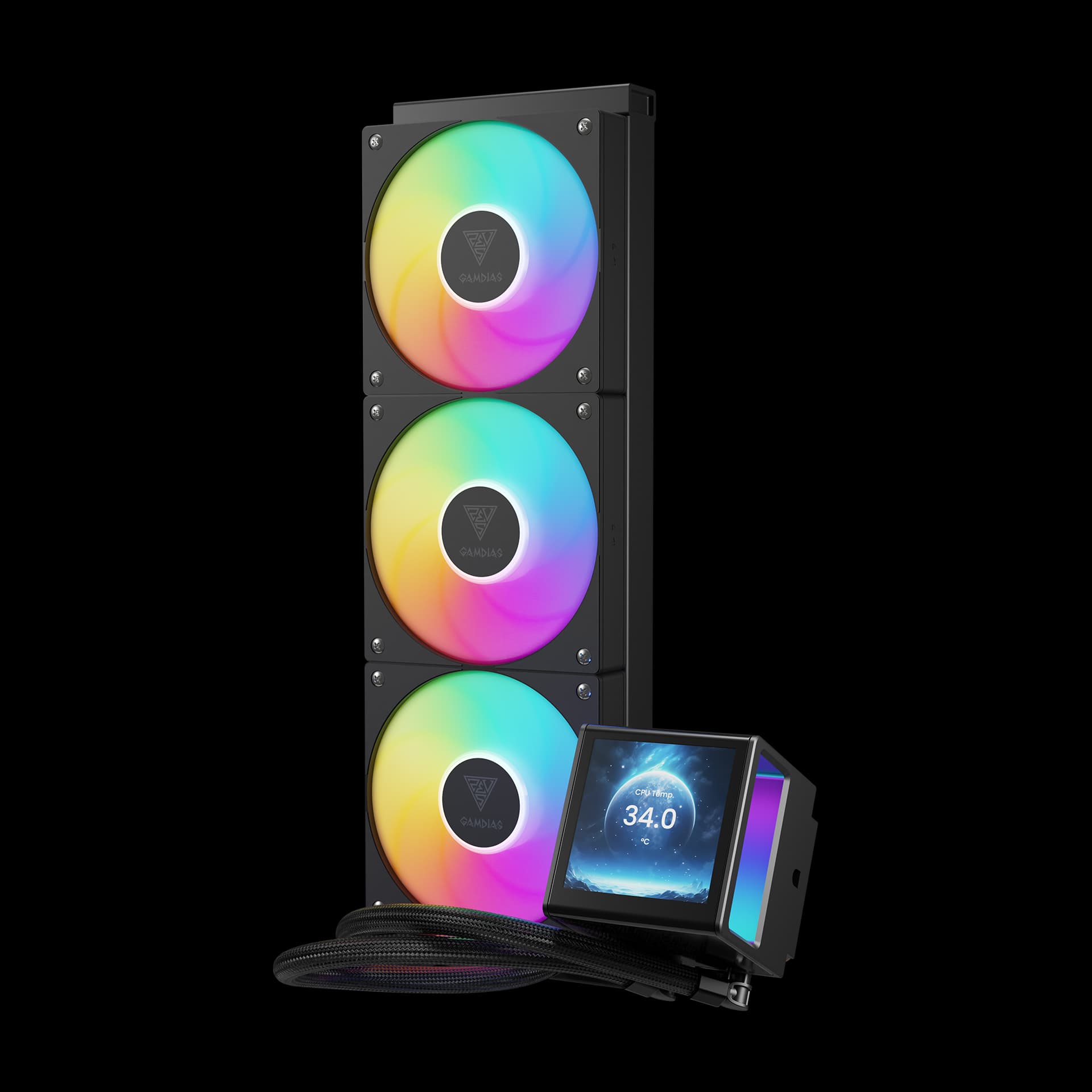 LIQUID COOLER GAMDIAS CHIONE P5-360 WITH SCREEN