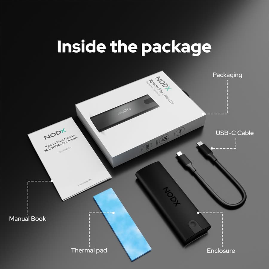 NVMe ENCLOSURE XPAND PLUS NOCTIS E02022 USB-C