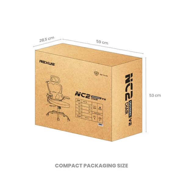 KURSI ERGONOMIC REXUS CHAIR NC2 V2 BREEZY MESH DESIGN