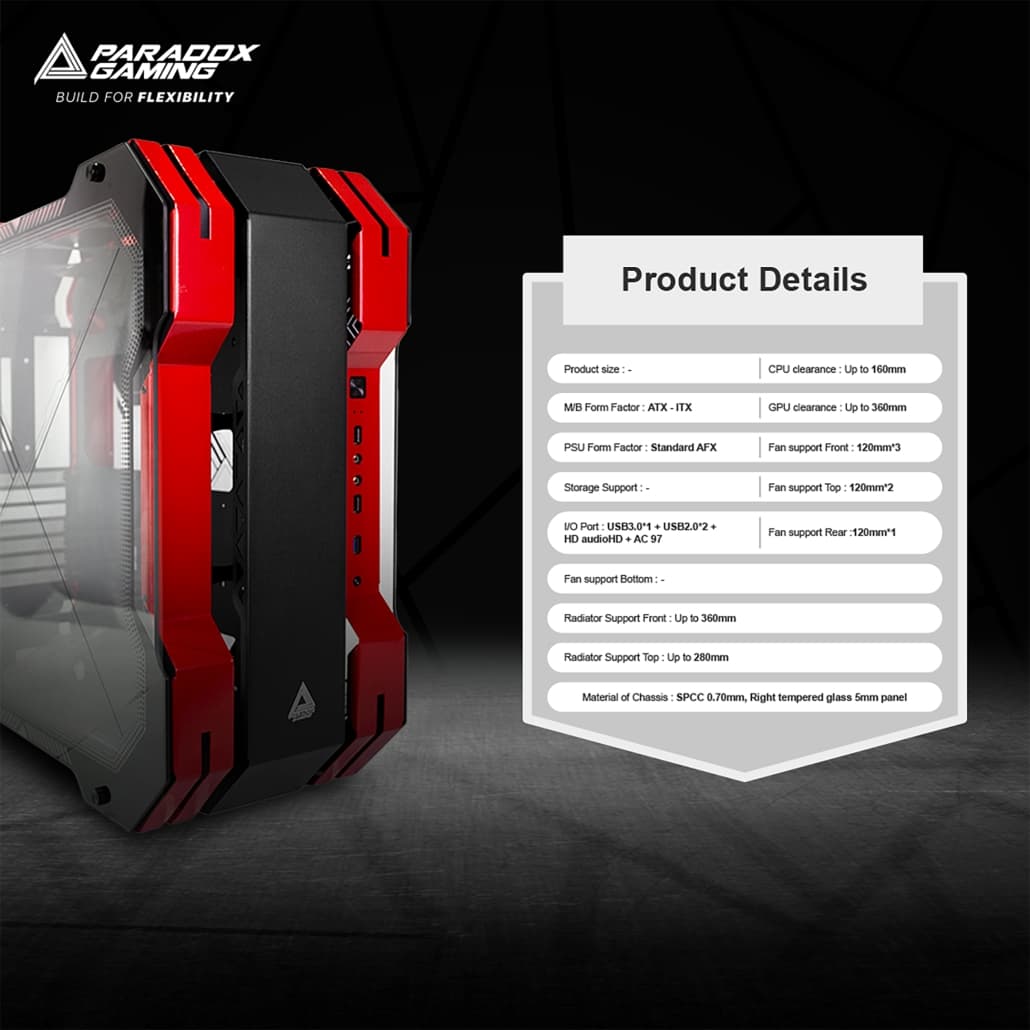 CASING PARADOX GAMING STEELBUSTER MID TOWER - ATX