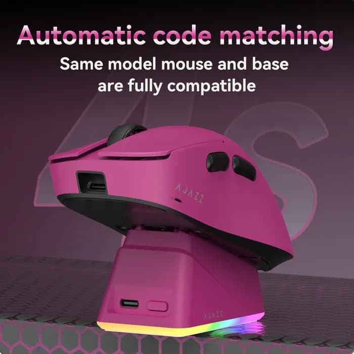 MOUSE AJAZZ AJ179 V2 TITAN WIRELESS GAMING MOUSE PAW3950 RGB WITH CHARGING DOCK