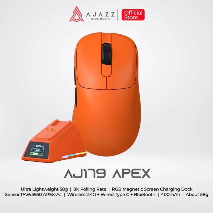 MOUSE AJAZZ AJ179 APEX GAMING MOUSE 8K TRI MODE PAW 3950