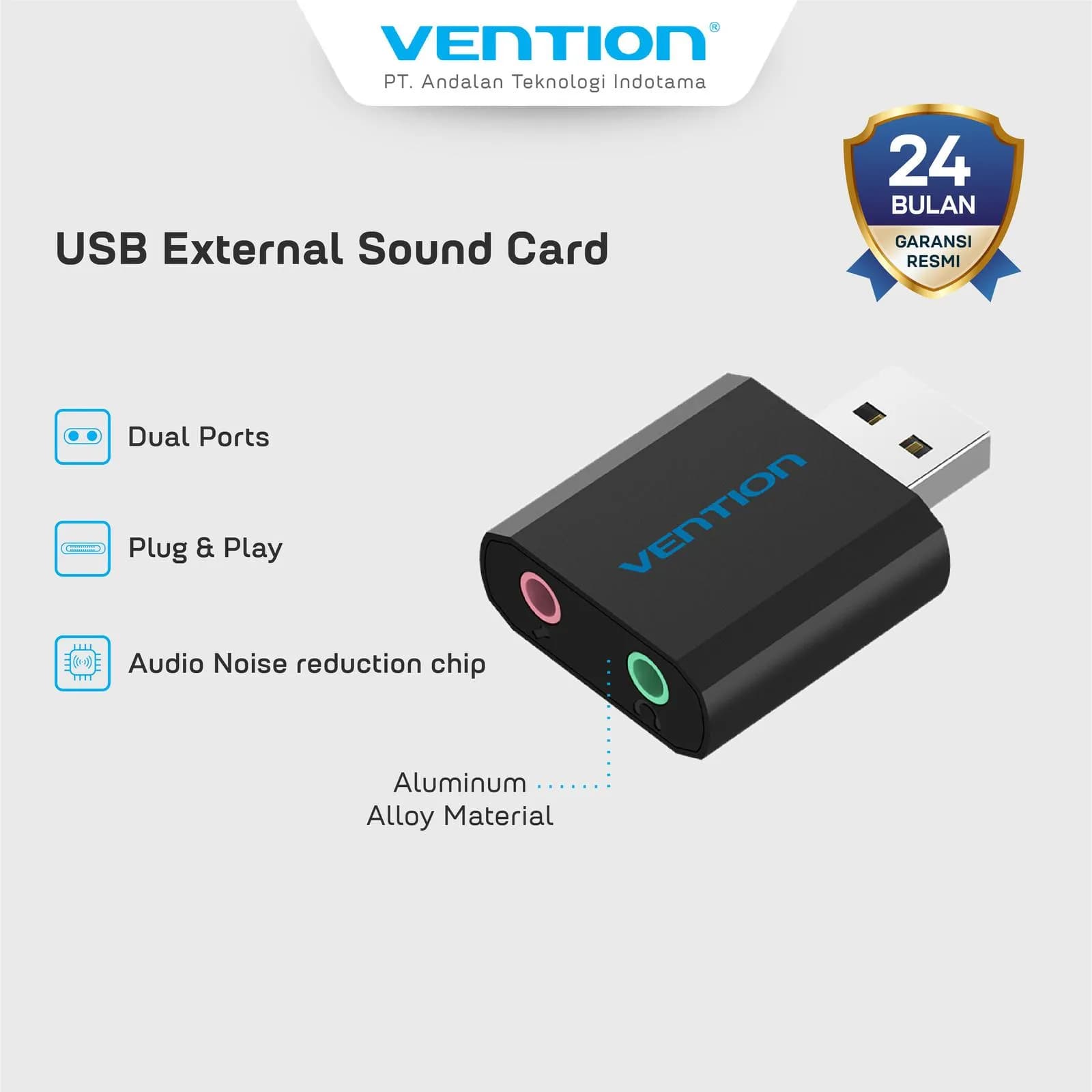 VENTION SOUND CARD AUDIO EXTERNAL S17 USB - VAB-S17-B