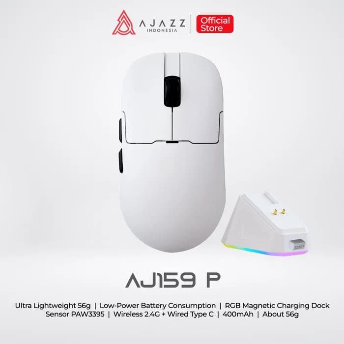 MOUSE AJAZZ AJ159P WIRELESS GAMING MOUSE DUAL CONNECTION WITH CHARGING STATION