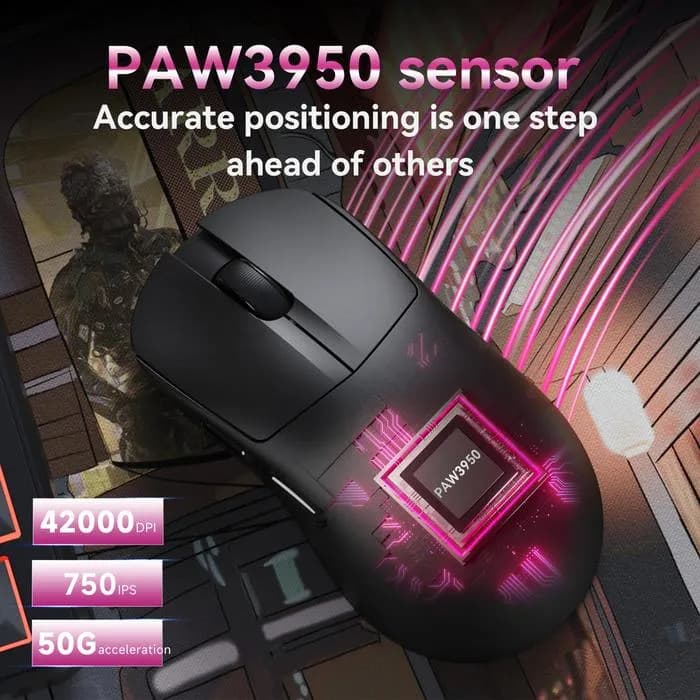 MOUSE AJAZZ AJ179 V2 TITAN WIRELESS GAMING MOUSE PAW3950 RGB WITH CHARGING DOCK