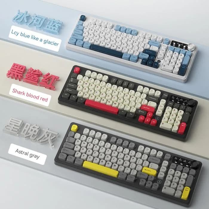 KEYBOARD AJAZZ AF98 PLUS MEMBRANE KEYBOARD WIRELESS TRI MODE CONNECTION RGB