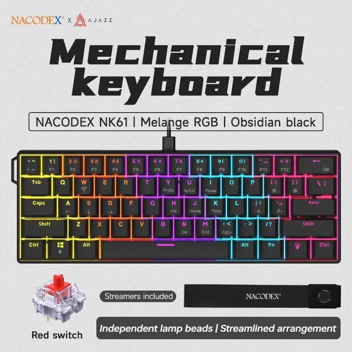 KEYBOARD AJAZZ x NACODEX NK61 WIRED MECHANICAL KEYBOARD 61%