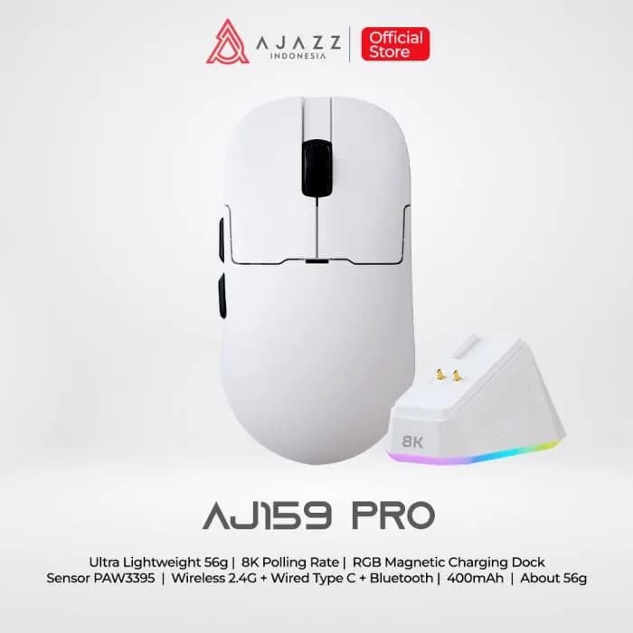 MOUSE AJAZZ AJ159PRO WIRELESS TRI-MODE WITH CHARGING DOCK