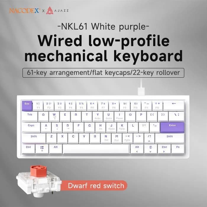 KEYBOARD AJAZZ x NACODEX NKL61 WIRED MECHANICAL KEYBOARD 61% LOW PROFILE