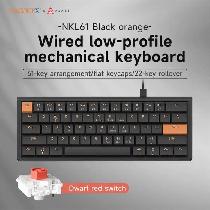 KEYBOARD AJAZZ x NACODEX NKL61 WIRED MECHANICAL KEYBOARD 61% LOW PROFILE