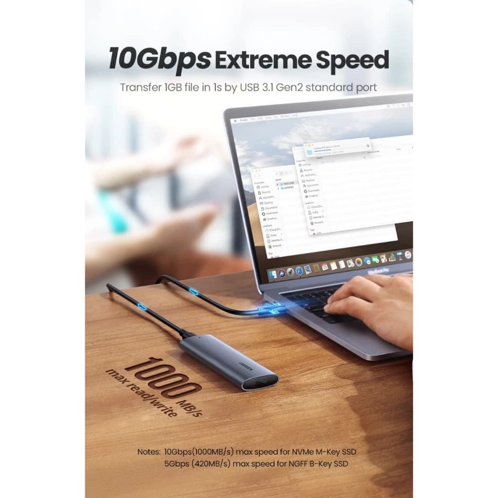 UGREEN ENCLOSURE SSD NVMe M.2 USB-C 50cm - (10902)