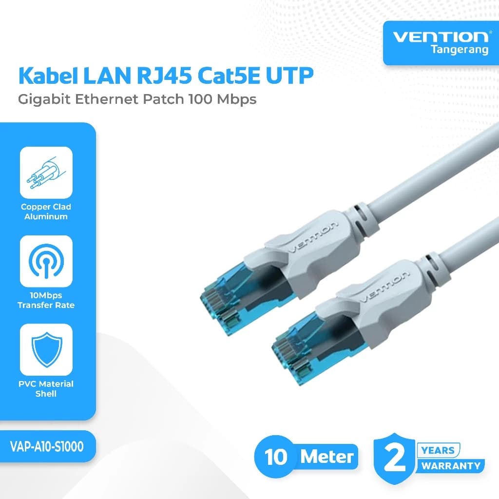 VENTION KABEL LAN CAT5e UTP ETHERNET PATCH CABLE 10M - (VAP-A10-S1000)