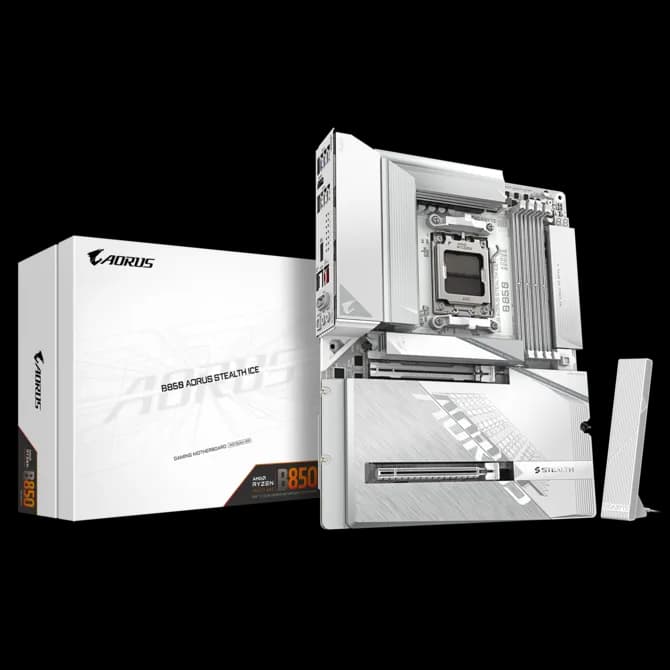 MOTHERBOARD GIGABYTE AORUS B850 STEALTH ICE AM5 DDR5 - ATX
