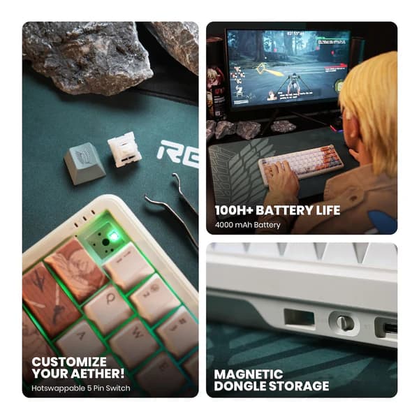 KEYBOARD REXUS x ATTACK ON TITAN MECHANICAL HOTSWAP AETHER 65 TRI MODE
