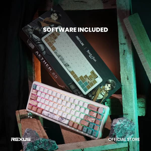 KEYBOARD REXUS x ATTACK ON TITAN MECHANICAL HOTSWAP AETHER 65 TRI MODE