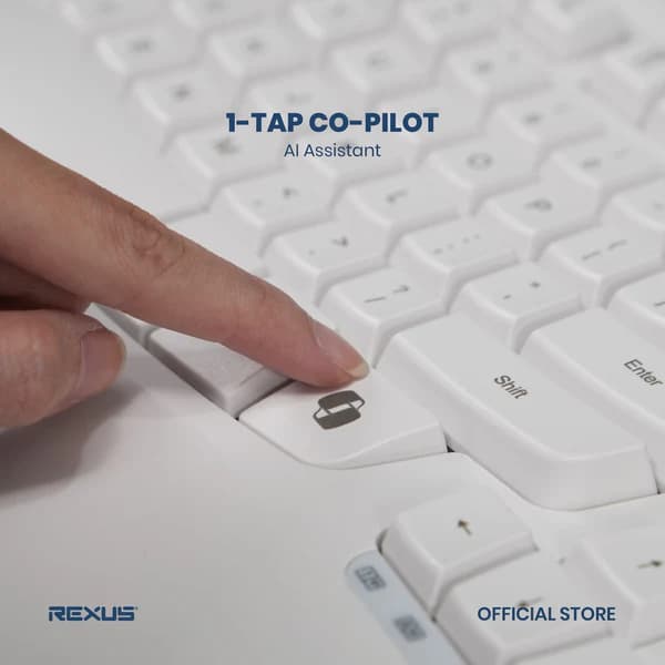 KEYBOARD REXUS ERCHO KL280 WIRELESS ERGONOMIC WITH AI SHORTCUT KEY