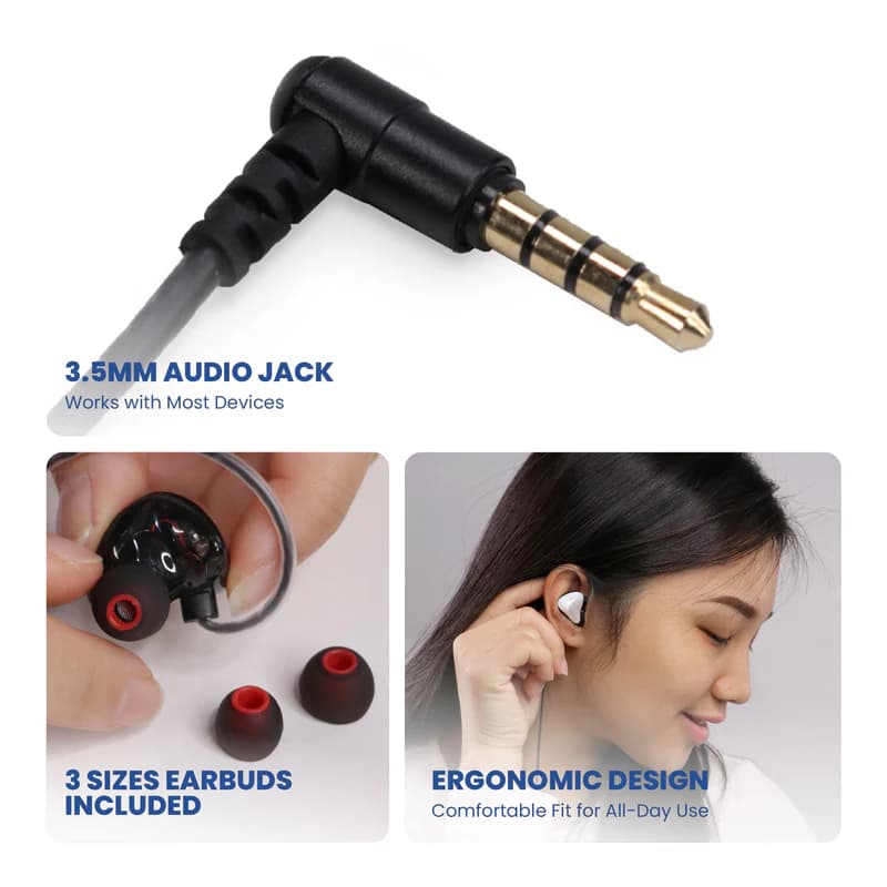 EARPHONE REXUS EZ4 IN EAR MONITOR GAMING BUILT-IN MICROPHONE WITH 3.5mm JACK AUDIO