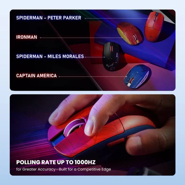 MOUSE REXUS RIVA RX-120 MARVEL EDITION LIGHTWEIGHT PAW3311 TRIPLE CONNECTION