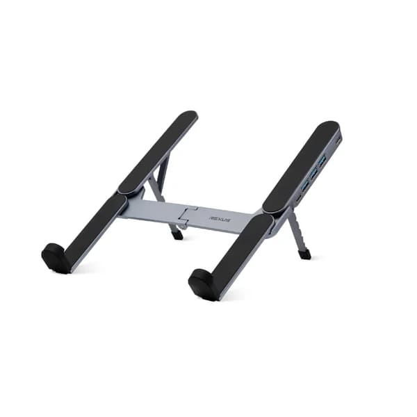REXUS FOLDABLE LAPTOP STAND FP10 WITH USB HUB TYPE C & USB 3.0 GREY
