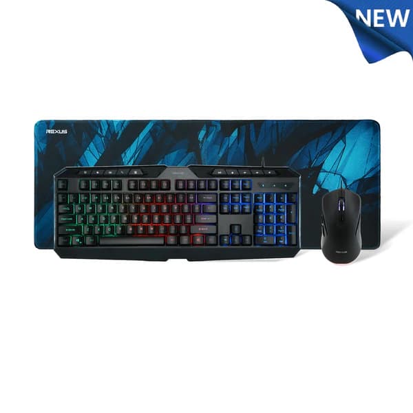 REXUS WARFACTION VR4 3in1 GAMING COMBO KIT KEYBOARD MOUSE MOUSEPAD GAMING RGB