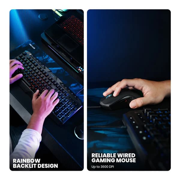 REXUS WARFACTION VR4 3in1 GAMING COMBO KIT KEYBOARD MOUSE MOUSEPAD GAMING RGB