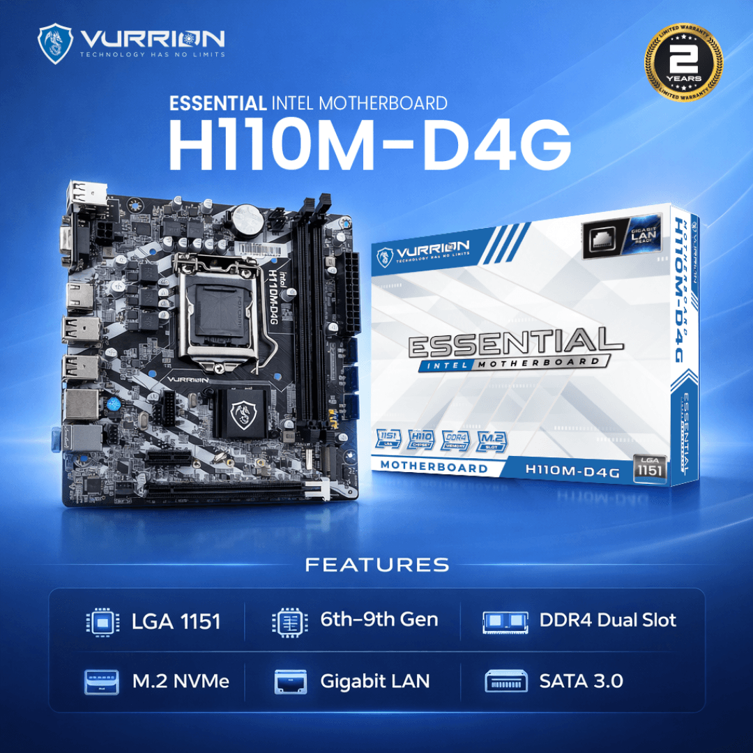 MOTHERBOARD VURRION ESSENTIAL H110M-D4G LGA1151 DDR4 - mATX
