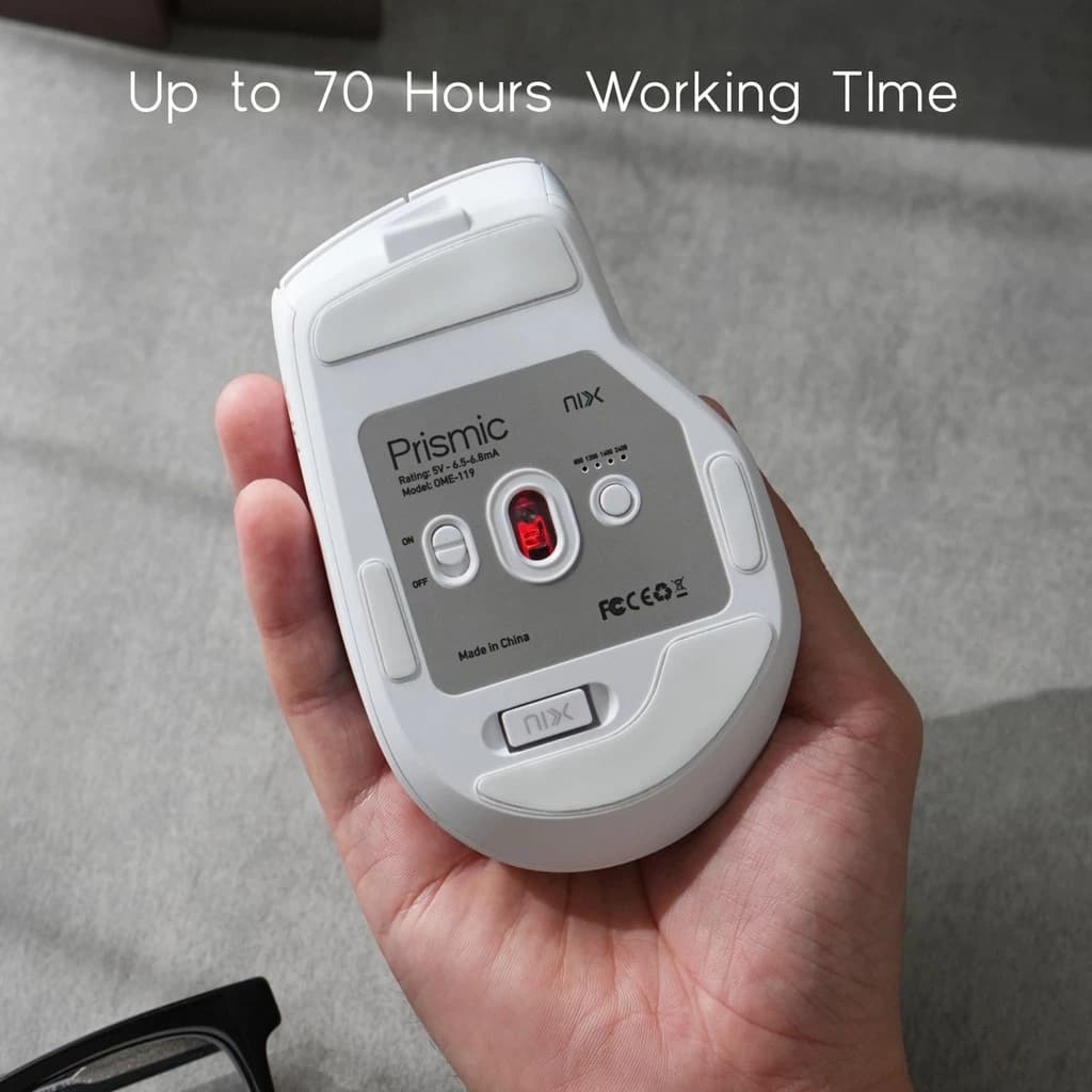 NIX PRISMIC MOUSE OME-119 WIRELESS BLUETOOTH DUAL MODE SILENT CLICK 9 ADJUSTABLE BUTTON