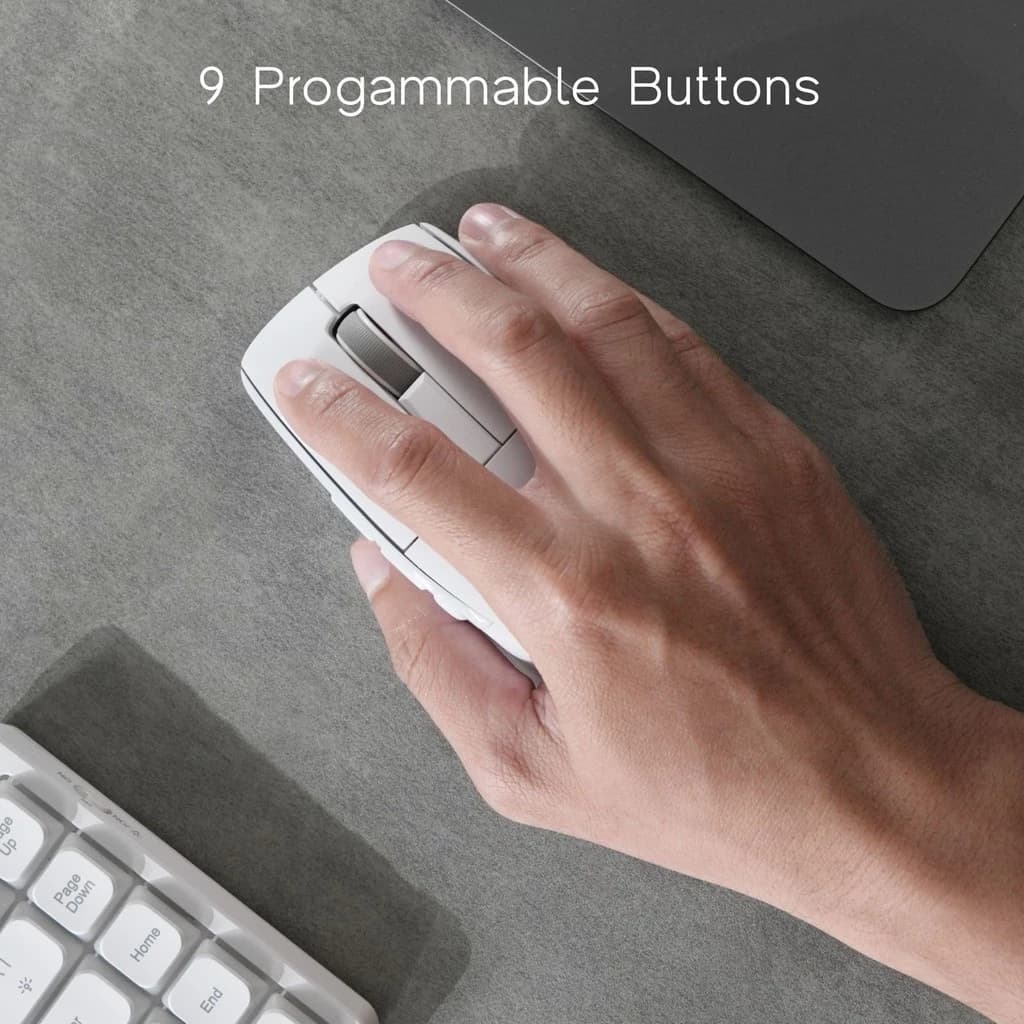 NIX PRISMIC MOUSE OME-119 WIRELESS BLUETOOTH DUAL MODE SILENT CLICK 9 ADJUSTABLE BUTTON