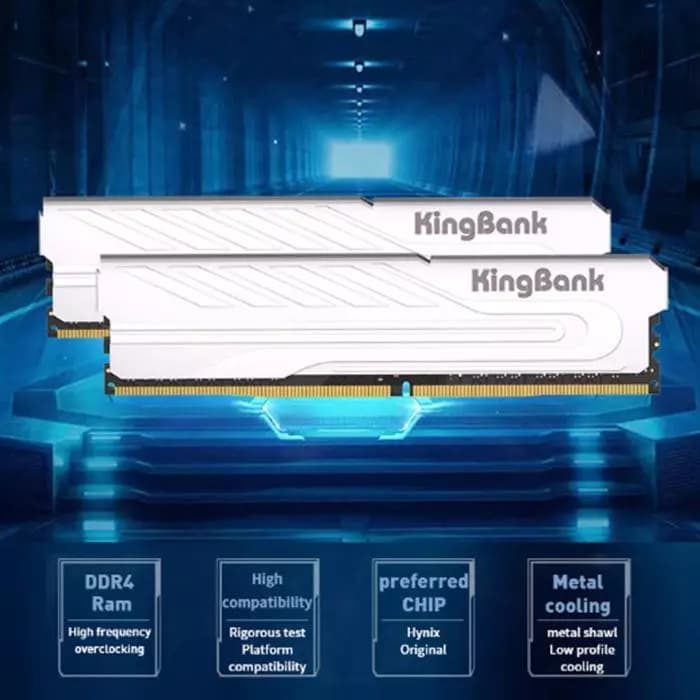 RAM PC DDR4 KINGBANK CL16 16GB (1x16GB) 3200Mhz SILVER
