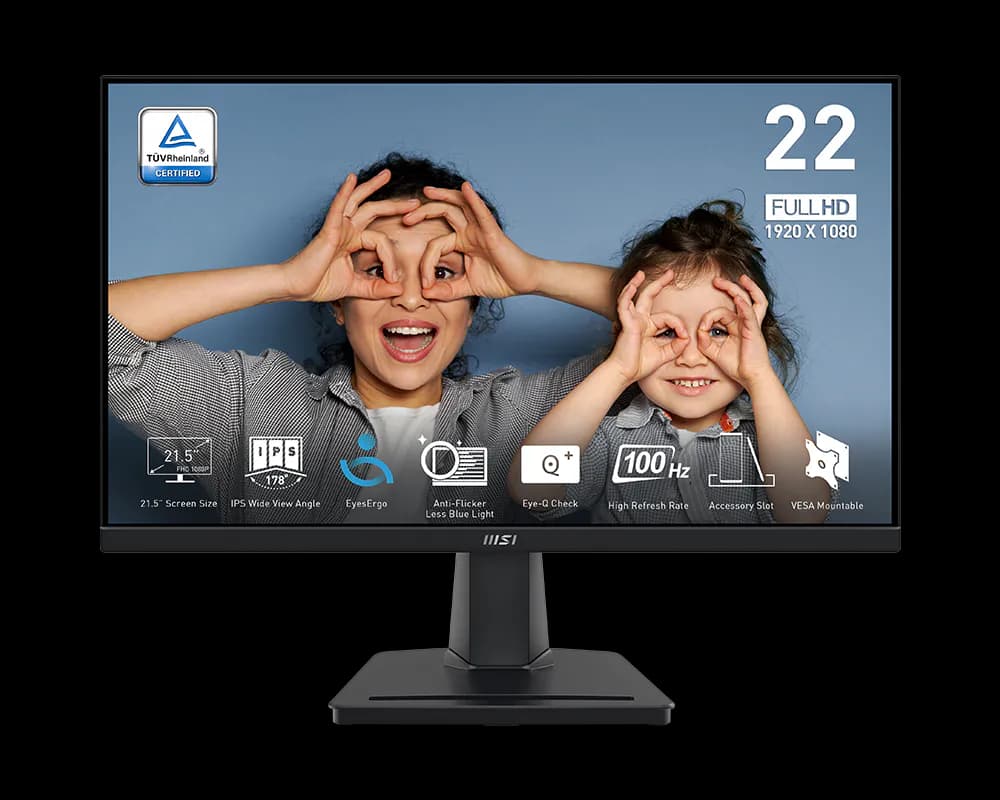 MONITOR MSI PRO MP225 22" FLAT IPS FHD (1920x1080) 100Hz 99%sRGB